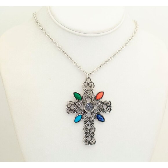 Vintage Cross Necklace by Avon 24 Inches Long - A1 - Picture 2 of 3